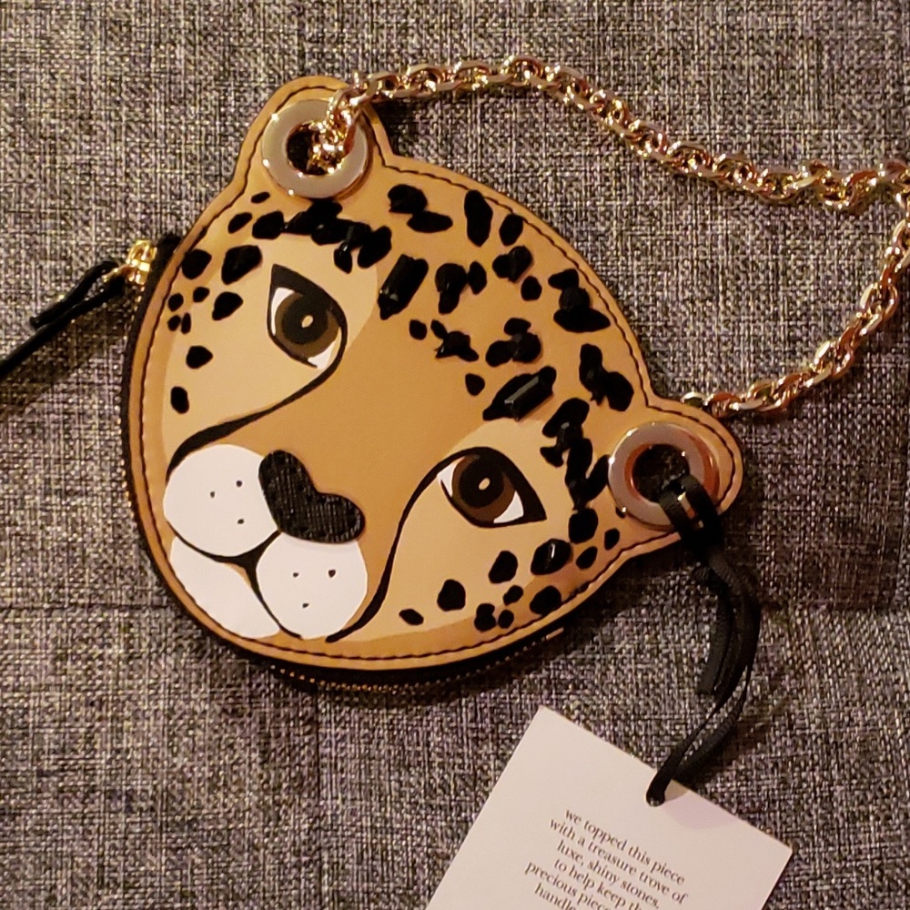 NWT kate spade Leopard Keychain Coin Wallet - Picture 5 of 9